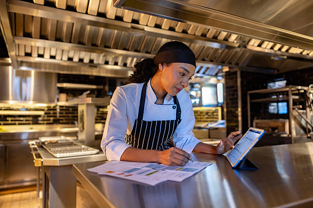 Chef at work in a restaurant kitchen